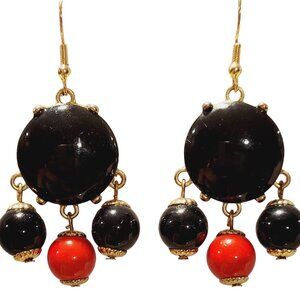 Black Large Bubble Earrings with drops